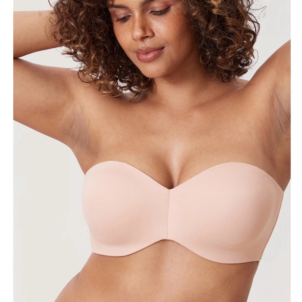 Delimira Strapless Minimizer Bra Rose White - optional strap included